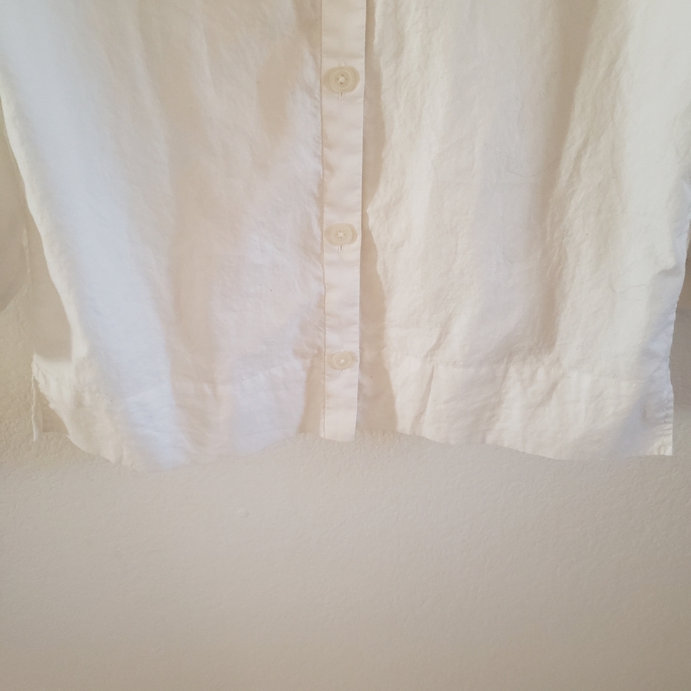 Everlane‎ Collarless White Button-Up Blouse 00 - Picture 6 of 9